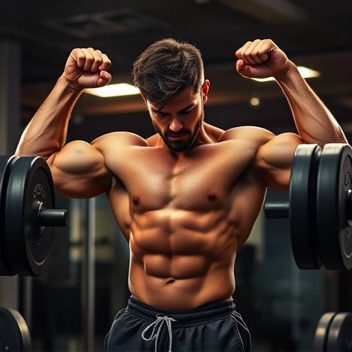 Man lifting weights in a gym