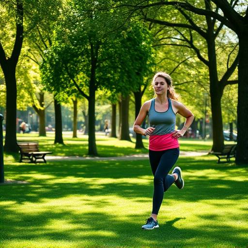Person exercising outdoors in a park